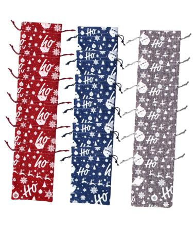 CIYODO 1 Set Christmas Advent Calendar Bags Drawstring Bag Candy Drawstring Bag Calendars Wood