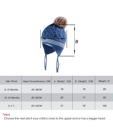 LANGZHEN Toddler Winter Hat | Earflap Knit Cap for Baby Boys Girls 2-4 Years | Blue-Pompon - Buy Online on SooperMarket.com