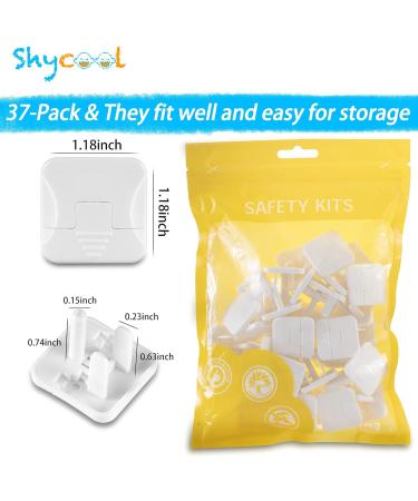 Baby Proofing Outlet Protector Plugs - 37 Pack Hidden Pull Handle Electrical Safety Outlet Covers Not Easy for Child Remove Prevent Babies from Block Electric Shock Risk - Buy Online on SooperMarket.com