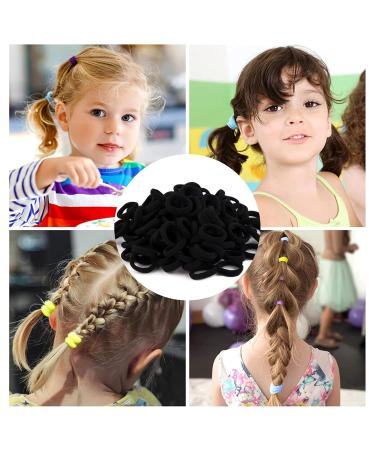 100 Pieces Soft Cotton Mini Hair Ties | No Metal Elastic Bands for Kids & Babies - Perfect for Little Girls - Buy Online on SooperMarket.com