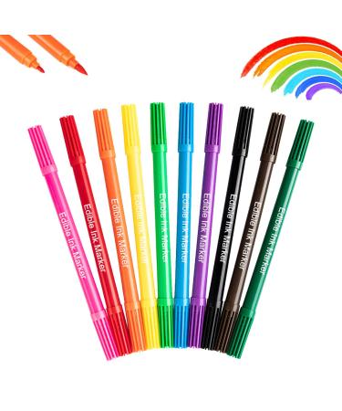 Food Coloring Pens Edible Markers 10Pcs Fine and Thick Tip Food Grade Gourmet Writers for DIY Fondant Cakes Cookies Frosting Easter Eggs Baking Decorating Painting Drawing Writing 10 Colors1