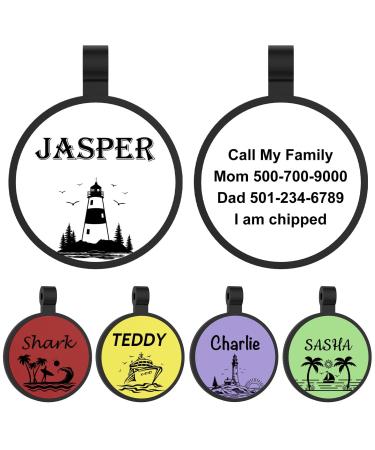 Yehanti dog brand with engraving quiet silicone dog stark personalized with name telephone number and address engraved for dogs cats light and waterproof sample designs by the sea round beach