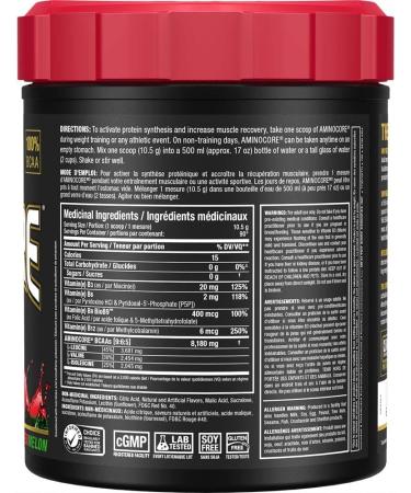 ALLMAX Nutrition Aminocore Watermelon -8g Bcaas 100 Percent Pure Branch Chained Amino Acids-Gluten Free 945 gram pink - Buy Online on SooperMarket.com
