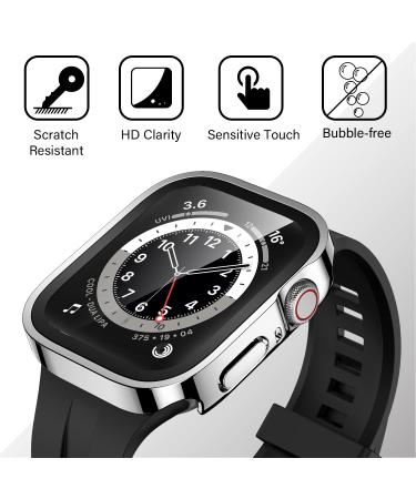 AmizeeÂ 2Â PackÂ CompatibleÂ withÂ AppleÂ WatchÂ CaseÂ 44mmÂ SeriesÂ 6/5/4/SEÂ with Built-in Screen Protector Hard PC Case Straight Edge Ultra Thin Anti-Scratch Protective Cover for iWatch 44mm (Silver/Clear) 44mm Silver/Clear - Buy Online on SooperMarket.com