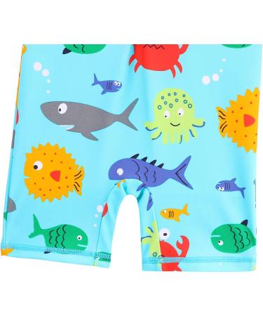 HUAANIUE Baby Girls One Piece Long Sleeve Swimwear UPF 50+ | Boys Bathing Beachwear 3-4 Years D | Sea-life Print - Buy Online on SooperMarket.com