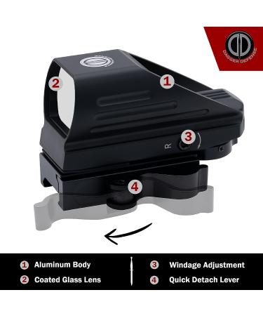 DDHQ Red Dot Reflex Sight Scope - Veteran Owned Company, Quick Detach Mount - Black Optic Substitute - Buy Online on SooperMarket.com