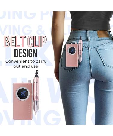 Makartt Rechargeable Nail Drill Electric File Pink Stephanee 35000RMP Professional Kit for Acrylic Nails & Poly Gel - B-18 - Buy Online on SooperMarket.com