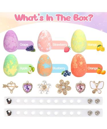Bath Bombs for Kids Panspace 6 Pack Dino Egg Kids Bath Bombs with Surprise Inside Bath Bomb Gift Set with 2 Silicone Bracelets and 6 DIY Jewels Shoe Charms for Birthday Christmas - Buy Online on SooperMarket.com