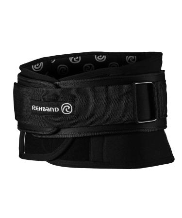 Rehband X-RX back bandage with removable weight lifting belt 7mm neoprene bandage for heavy strength training stabilizes lumbar spine lower back black l