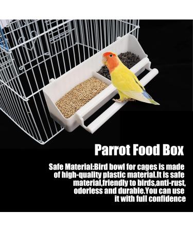 Bird Cage Feeder 3 Pcs Plastic Bird Cage Feeding Bowls Cups Hanging Parrot Water Food Feeder with Compartment and Bird Perch for Small Birds Pigeons Parakeet Canary Sparrow - Buy Online on SooperMarket.com