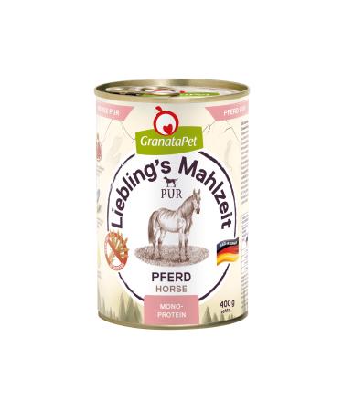 Granatapet Liebling's meal pure wet food for dogs dog food without cereals & sugar additives single feed with high meat content & high -quality oils 6 x 400 g horse pure 400 g (6 Pack)