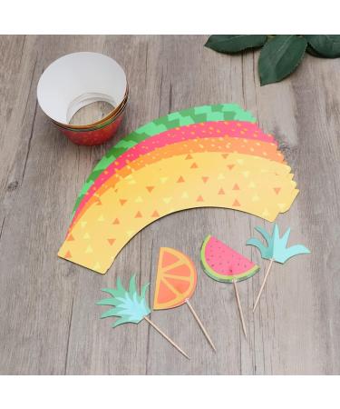 Warmhm 24pcs Top Hat Hawaii Cupcake Toppper Hawaii Toppper Hawaii Fruit Toppper Child Muffin Cup Colorful - Buy Online on SooperMarket.com