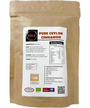 KULU Pure Ceylon Cinnamon Quills(Sticks) Alba Grade 50g Resealable Pouch - Buy Online on SooperMarket.com