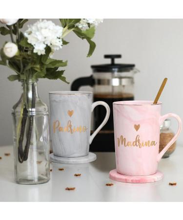 Cabtnca Padrinos Madrina Proposal Gift Godparents Proposal Gift Padrinos Madrina Coffee Mug Regalos Para Padrinos Madrina Christmas Birthday Gifts for Godmother Godfather In Spanish 14Oz Grey&pink - Buy Online on SooperMarket.com