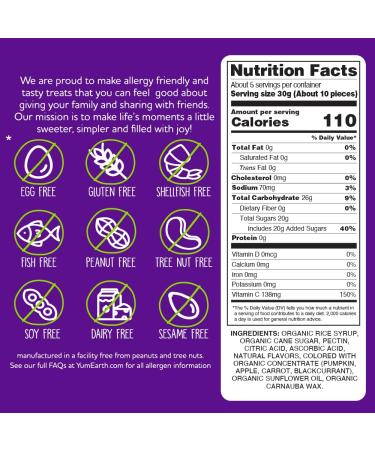 YumEarth Organic Fruit Snacks No Artificial Flavors or Dyes - Fruit Flavor -  5Oz - Pack of 6 - Buy Online on SooperMarket.com