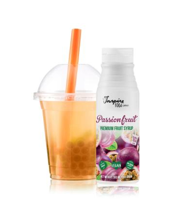 The Inspire Food Company Original Fruit Syrup For Bubble Tea Mix - 300ml | Passion Fruit Syrup For Bubble Tea Boba Tea & Smoothies | 100% Vegan Glutenfree With No Artificial Colors Passionfruit 300 ml