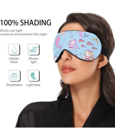Light Blocking Eye Mask for Adults - Adjustable & Breathable | Perfect for Travel, Yoga, Meditation, and Office Deep Sleep | Comfortable and Cute Mermaid Design - Buy Online on SooperMarket.com