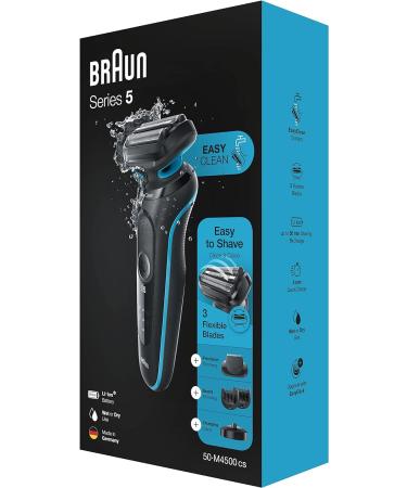 Braun Series 5 Electric Shaver with Beard Trimmer & Charging Stand | Wet & Dry, 100% Waterproof | Easy Clean System, 2 Pin Plug | Which Best Buy S5 50-M4500cs Mint Razor - Buy Online on SooperMarket.com
