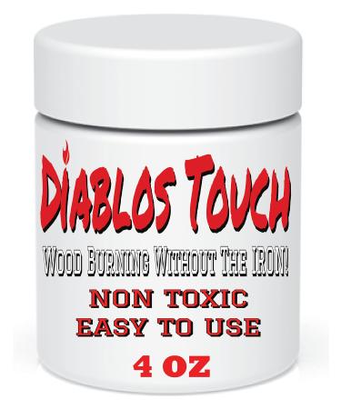 Diablos Touch - Wood Burning Gel for Crafting Drawing DIY Projects and More. 4 OZ Gel Jar Easy to use No Need for HOT Irons This Works with Most Woods and Paper