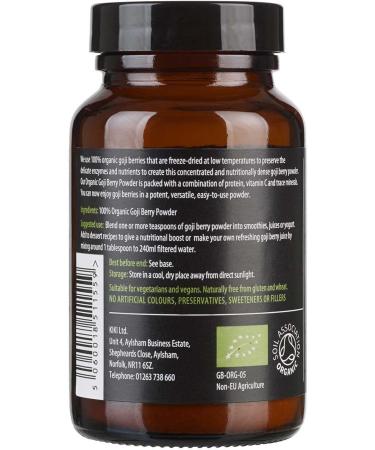 KIKI Health 100% Raw Organic Goji Berry Powder 70g | Premium Certified Organic Superfood from Qinghai-Tibet Plateau | High in Vitamin C & Iron Suitable for Vegans | Nourish Your Body Naturally - Buy Online on SooperMarket.com