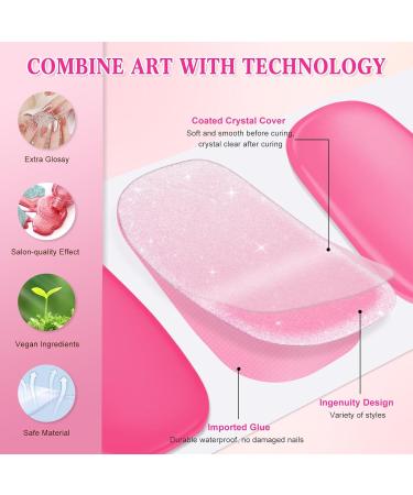 CBOIC 22-Piece Half-Hardened Gel Nail Polish Stickers - Aurora French UV Gel Strips Long-Lasting Self-Adhesive Nail Wraps for Fingers & Toes - Buy Online on SooperMarket.com