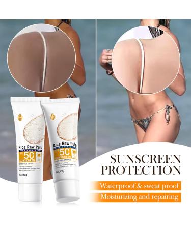 Rice Korean Sunscreen SPF 50+ | Organic Hydrating Moisturizer for Face & Body | No White Cast All Skin Types - Buy Online on SooperMarket.com