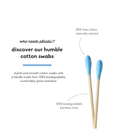 Humble Natural Bamboo Cotton Buds - Eco-Friendly Blue - Pack of 6 (600 pcs) | International Shipping Available - Buy Online on SooperMarket.com
