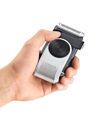 Braun MobileShave M-90 Travel Shaver Silver - Precision Trimmer, Smart Foil, Wide Floating Foil, Washable - Buy Online on SooperMarket.com