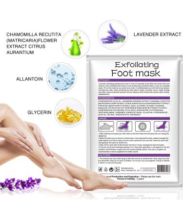 5-Pack Lavender Foot Mask - Peeling Dead Skin Remove Baby Soft Feet for Men & Women - Kallus Remover (40g) - Buy Online on SooperMarket.com