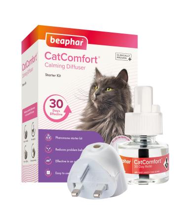 Beaphar | CatComfort Calming Starter Kit | Diffuser Plug-in With Refill | Reduces Anxiety & Stress in Cats | Helps Ease Fear of Fireworks | Covers 70m Area | Lasts Up To 30 Days Calming Diffuser