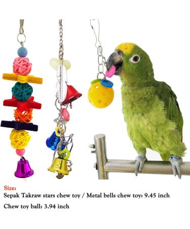 6-Pack Bird Parrot Swing Ladders & Chewing Toys - Cage Accessories for Small Parakeets, Cockatiels, Lovebirds, Conures, Macaws, Finches - Buy Online on SooperMarket.com