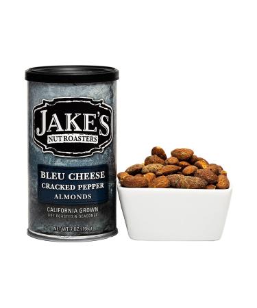Jake's Nut Roasters Bleu Cheese Cracked Pepper Almonds - High-Protein Snack (2 Pack, 7oz) | Whole Dry Roasted Almonds with Savory Seasoning - Buy Online on SooperMarket.com