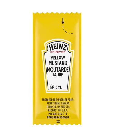 Heinz Yellow Mustard 3L (500 Packets) 6 ml (Pack of 500)