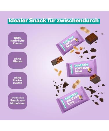 Buy Treatfuls Dark Bio-Erdnuss-Schoko Riegel Vegan Gluten-Free 100% Natural 20 x 40g | International Shipping Available - Buy Online on SooperMarket.com
