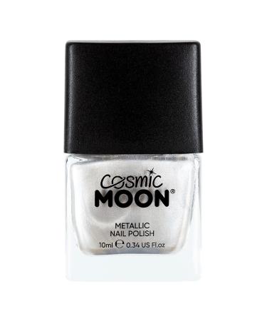 Metallic Nail Polish by Cosmic Moon - Silver - Highly pigmented Nail Varnish - 10ml