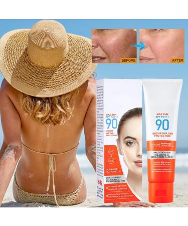 50ml Face Sunscreens Sunscreen Spf 90 Sun Cream Protects Against UVA/UVB Rays and Premature Skin Ageing SPF 90 Face Moisturiser Waterproof/Sweat Resistant for Women Men - Buy Online on SooperMarket.com