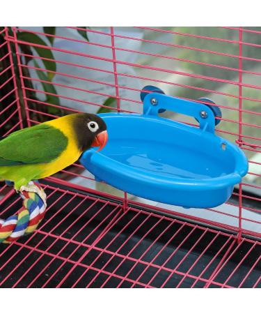 Mygeromon Bird Bath for Cage - Hanging Small Tub for Parrot, Parakeets, Canary, Budgerigar Shower - Blue - Buy Online on SooperMarket.com