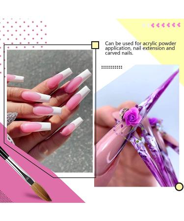 Saviland 5pcs Acrylic Nail Brush Set | Professional Size 4/6/8/10/12 Brushes for Acrylic Powder Application, Nail Extension, and Carving | Wood Handle Nail Art Tools - Buy Online on SooperMarket.com