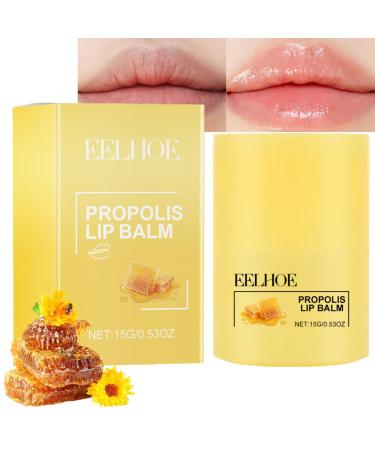 Propolis Lip Cerin Lip Balm Stick Honey Bee Lip Butter Hydrating Overnight Lip Balm & Mask Honey Bee Lip Balm Gentle Exfoliation 12 Hours Long-Lasting Moisture Lip Balm Repair Lip Balm for Dry Lips