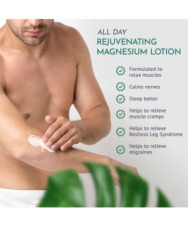 OM Botanical Magnesium Lotion - Rejuvenating Cream for Body & Feet | Hydrating Pain Relief & Muscle Tension Butter | Natural Body Lotion for Women & Men - 150mL - Buy Online on SooperMarket.com