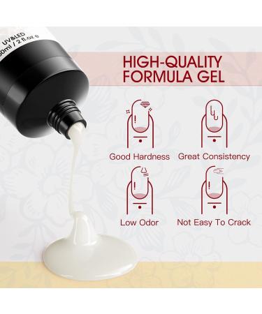 Rosalind Geln gel Starter Set - White Poly Nail Extension Gel 60ml with Brush & Tips - DIY Manicure at Home - Buy Online on SooperMarket.com