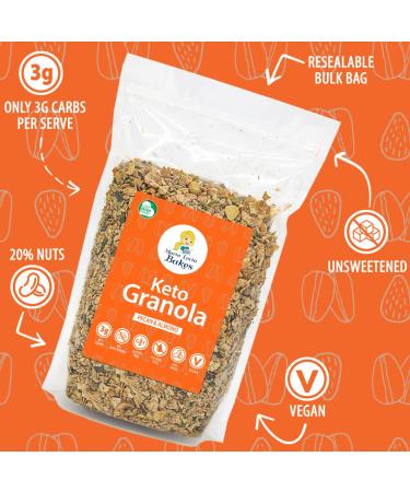 Large 35oz Pecan & Almond Keto Granola Bulk Bag - Gluten-Free, Unsweetened, High Fiber Breakfast Cereal - LCHF Friendly - Buy Online on SooperMarket.com