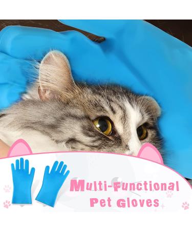 7-Piece Cat Bathing Bag Set with Grooming Glove, Nail Clipper, Feeder - Bright Colors - Buy Online on SooperMarket.com