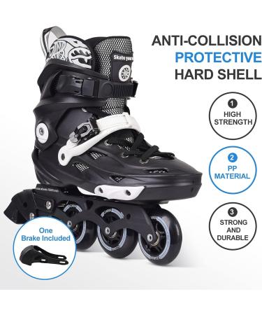 Adult Inline Skates for Street Urban- Black Men 9 /Women 9.5 - Beginner Outdoor Speed Skates - Buy Online on SooperMarket.com