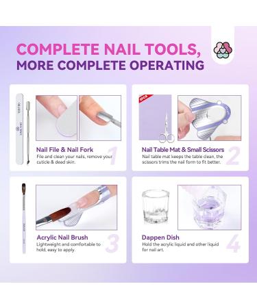 SAVILAND Acrylic Nail Kit - 100% Essential Oil 2oz Clear Powder Liquid Set & Nail Practice Mat - Professional DIY Nail Art for Beginners - Buy Online on SooperMarket.com