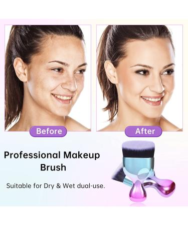 OUO Kabuki Foundation Brush - Flat Top Makeup Tool for Liquid & Powder Cosmetics - Premium Synthetic Bristles for Flawless Blending (Color) - Buy Online on SooperMarket.com