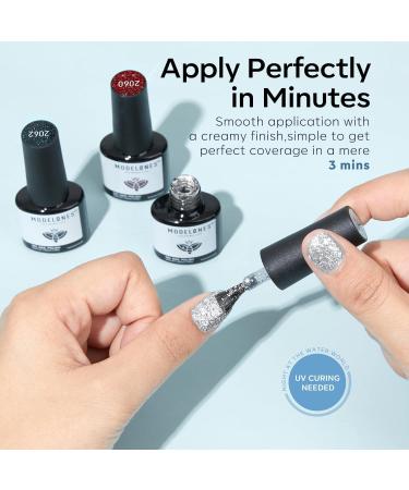 modelones Reflective Glitter Gel Nail Polish Set of 6 Colors Including Pink Red Silver Holographic Gel Polish Kit UV LED Soak Off Nail Polish Home DIY Manicure Nail Salon Varnish LAST DANCE 1.17 ml (Pack of 6) - Buy Online on SooperMarket.com