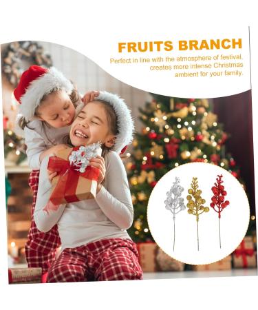 ORFOFE Wreath Decor 15pcs Simulated Fruit Skewers Xmas Fruits Stems Xmas Fruits Branch Fruits Branch Picks Fake Fruit Foam Christmas Wedding Decor - Buy Online on SooperMarket.com