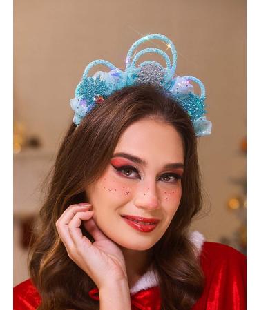 IYOU Sknowflake Headband Blue Light up Hair Hoop Costume Christmas Hair Accessories for Girls - Buy Online on SooperMarket.com