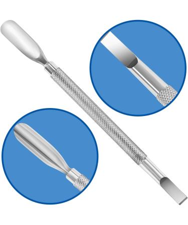 Stainless Steel Cuticle Pusher & Cutter Set - Nail Polish Remover, Gel Polish Peeler & Scraper - Manicure/Pedicure Tool Kit for Fingernail/Toenail Care - Buy Online on SooperMarket.com